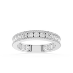 Round Cut Lab Grown Diamond Milgrain Eternity Band