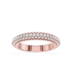 Triple Row Round Cut Lab Grown Diamond Wedding Band