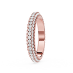 Triple Row Round Cut Lab Grown Diamond Wedding Band