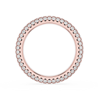 Triple Row Round Cut Lab Grown Diamond Wedding Band