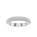 Triple Row Round Cut Lab Grown Diamond Wedding Band