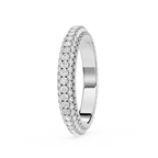 Triple Row Round Cut Lab Grown Diamond Wedding Band