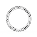Triple Row Round Cut Lab Grown Diamond Wedding Band