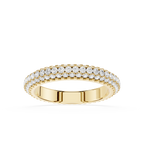 Triple Row Round Cut Lab Grown Diamond Wedding Band