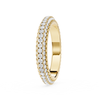 Triple Row Round Cut Lab Grown Diamond Wedding Band