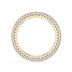 Triple Row Round Cut Lab Grown Diamond Wedding Band