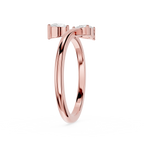 Pear And Trillion Lab Grown Diamond Open Toi et Moi Ring