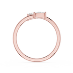Pear And Trillion Lab Grown Diamond Open Toi et Moi Ring