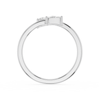 Pear And Trillion Lab Grown Diamond Open Toi et Moi Ring