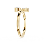 Pear And Trillion Lab Grown Diamond Open Toi et Moi Ring