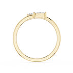 Pear And Trillion Lab Grown Diamond Open Toi et Moi Ring