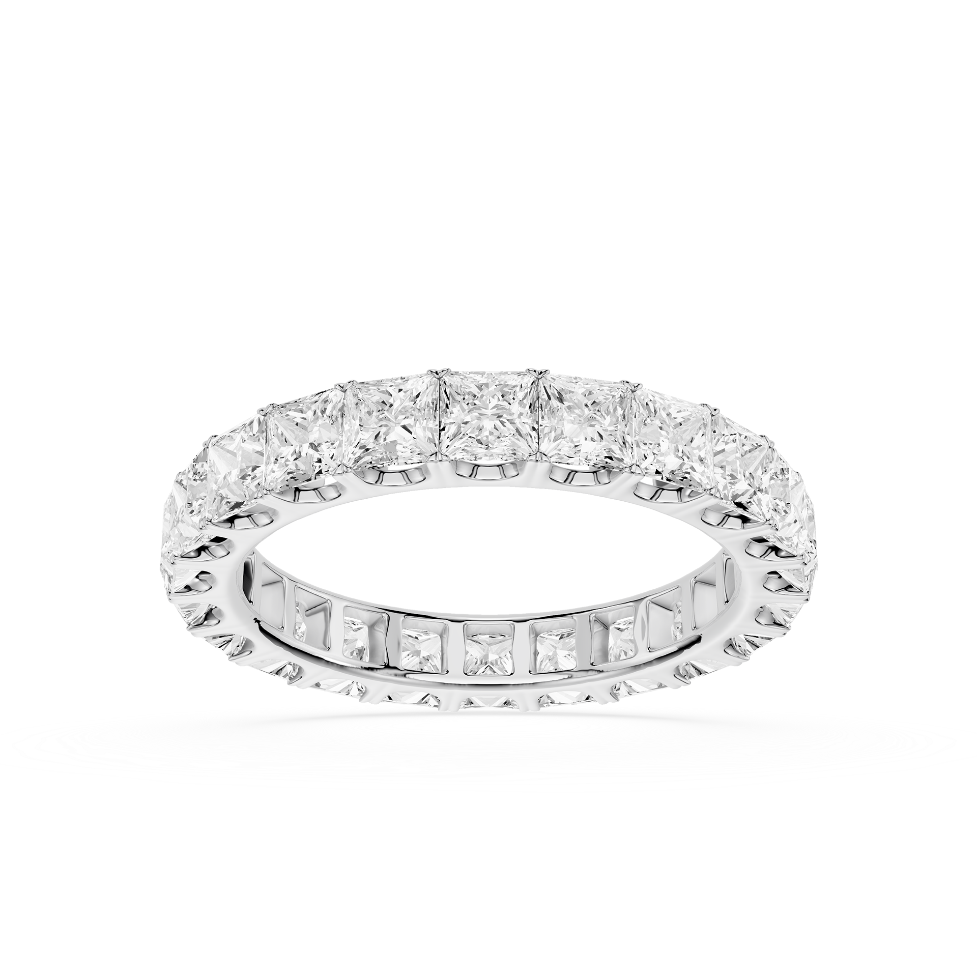 Princess Cut Lab Grown Diamond Eternity Wedding Band