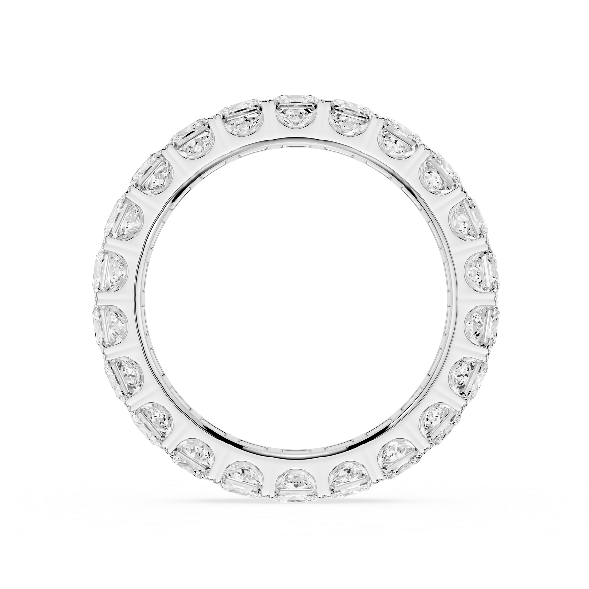 Princess Cut Lab Grown Diamond Eternity Wedding Band
