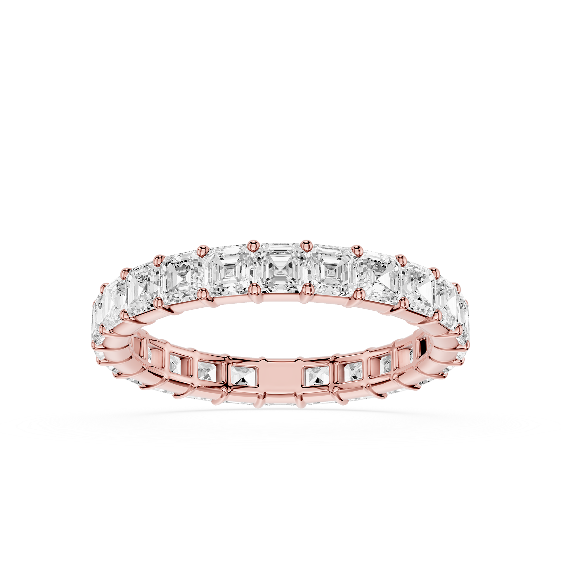 Asscher Cut Lab Grown Diamond Eternity Wedding Band