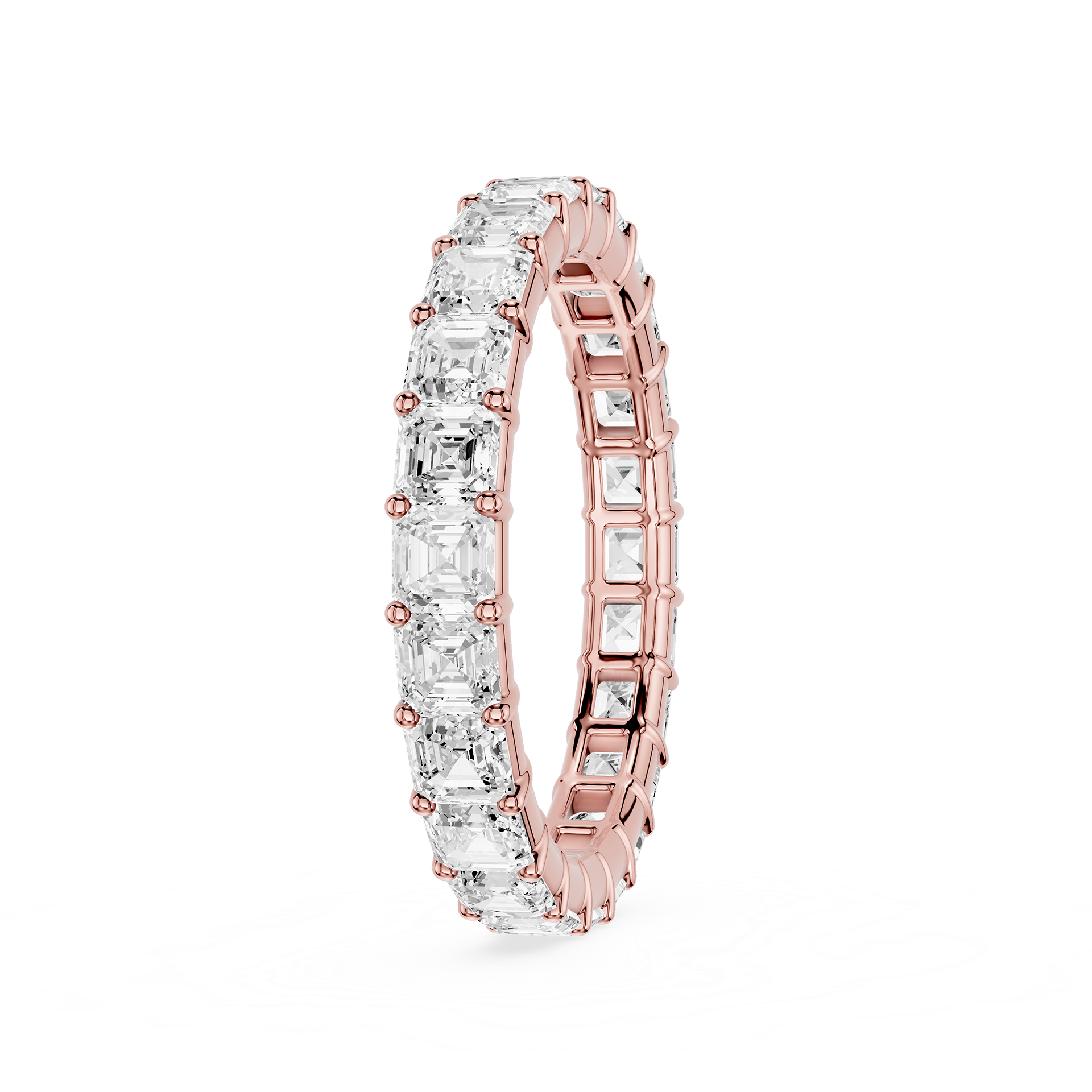 Asscher Cut Lab Grown Diamond Eternity Wedding Band