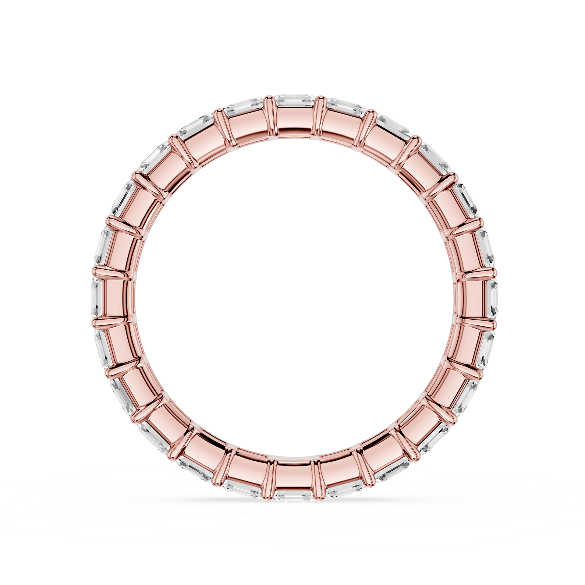 Asscher Cut Lab Grown Diamond Eternity Wedding Band