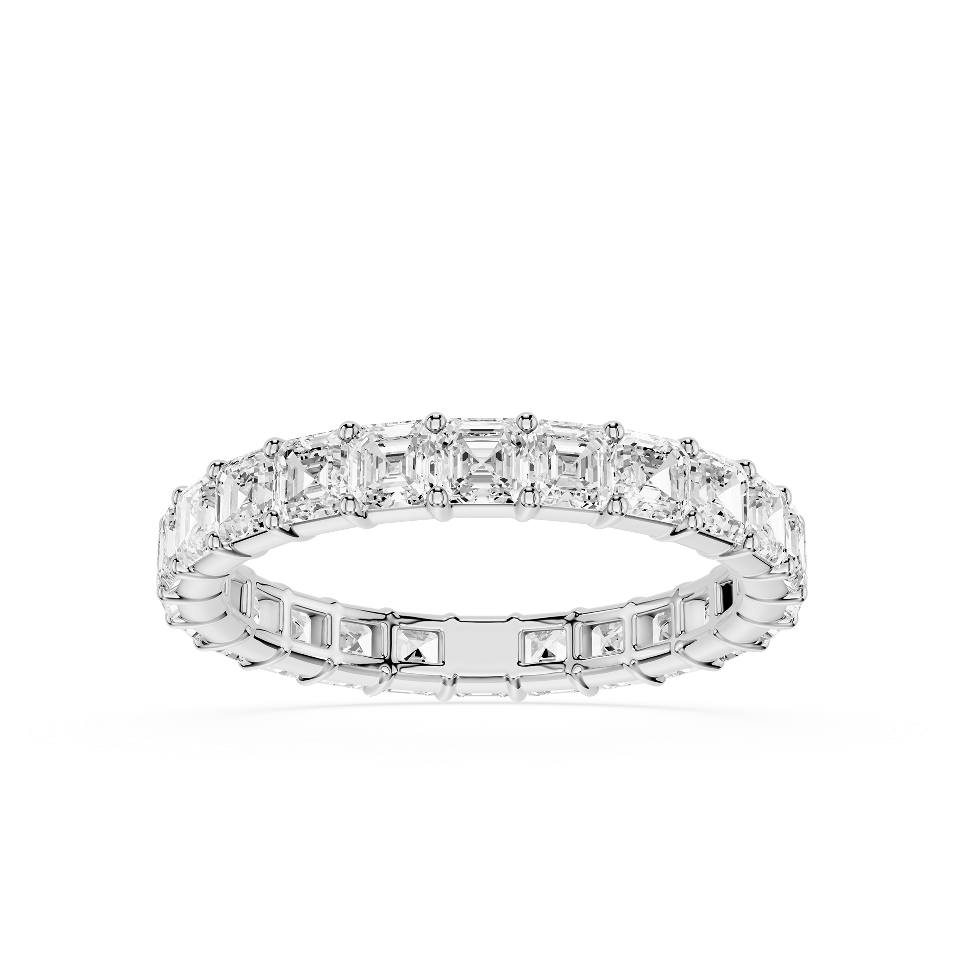 Asscher Cut Lab Grown Diamond Eternity Wedding Band