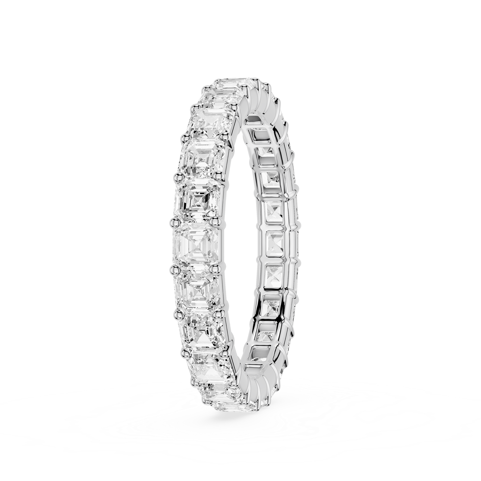 Asscher Cut Lab Grown Diamond Eternity Wedding Band