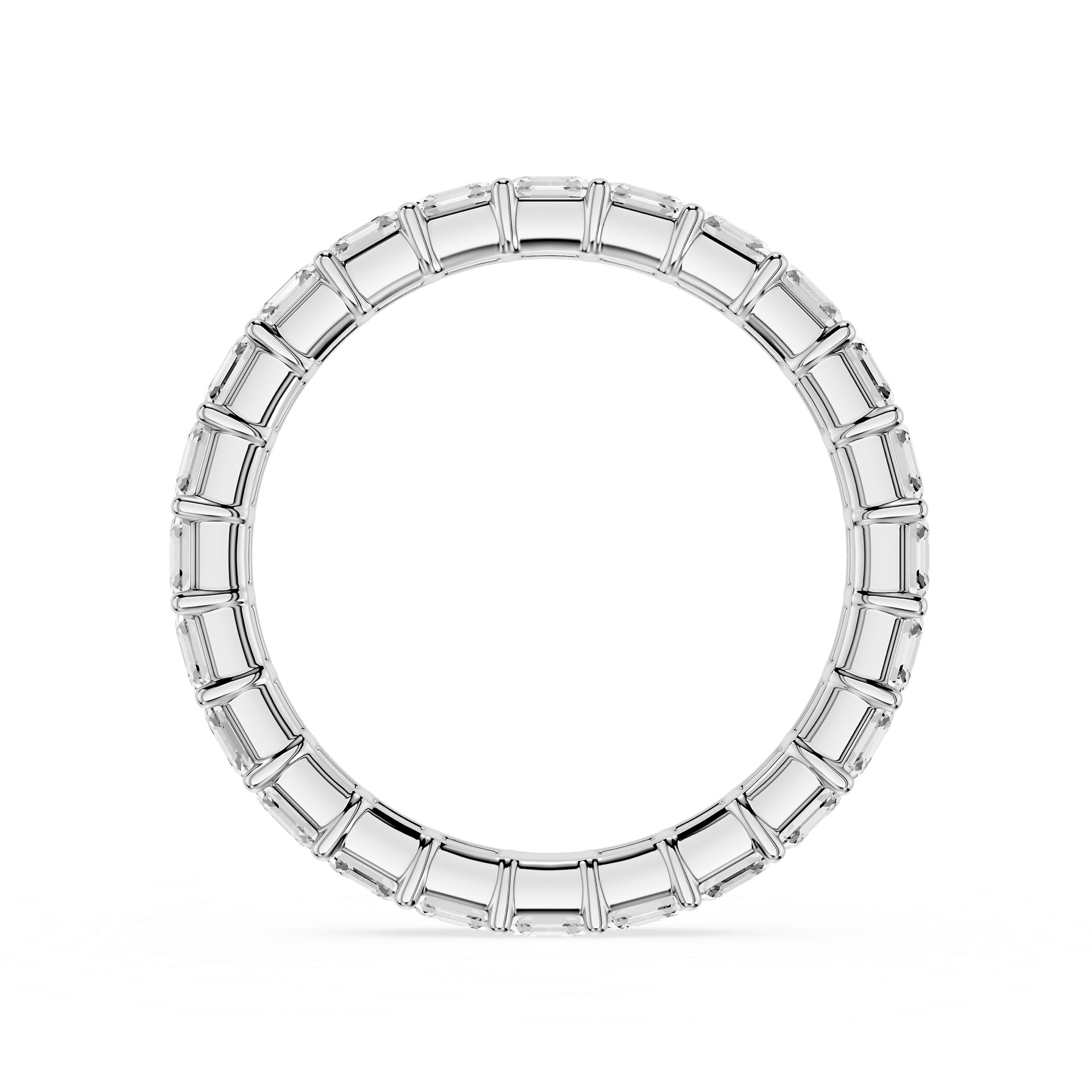 Asscher Cut Lab Grown Diamond Eternity Wedding Band