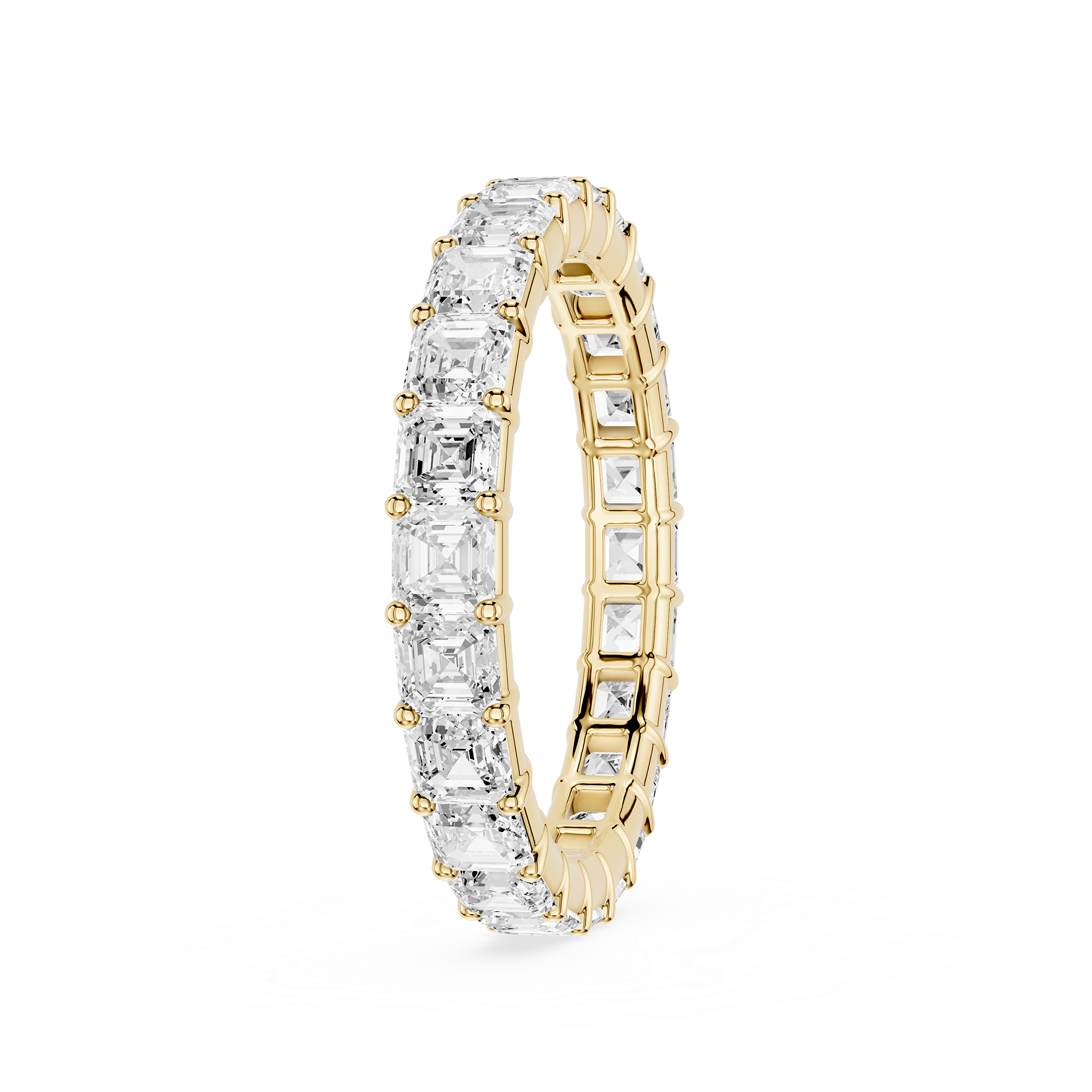 Asscher Cut Lab Grown Diamond Eternity Wedding Band