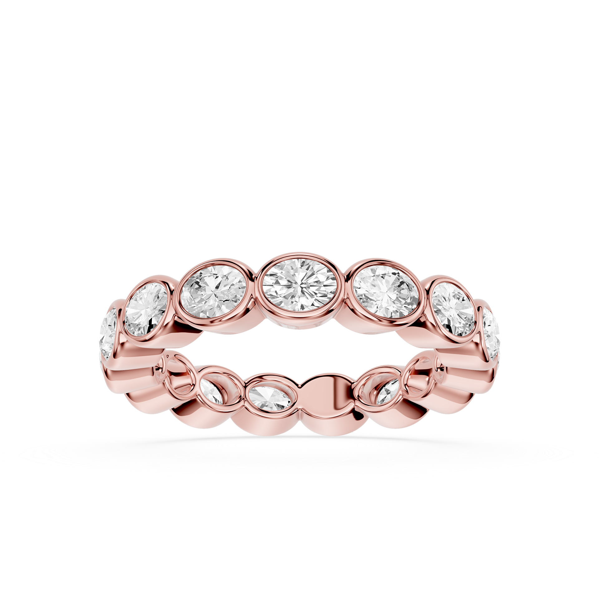 Oval Cut Lab Grown Diamond Bezel Eternity Wedding Band