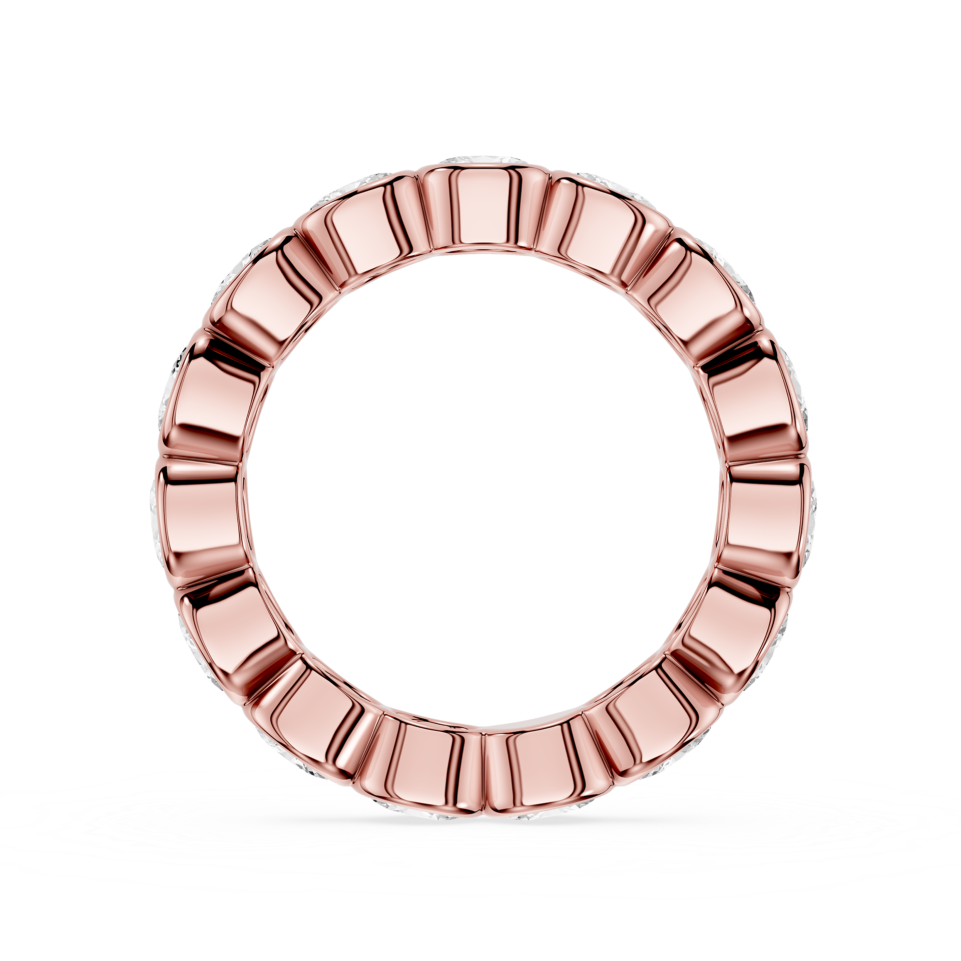 Oval Cut Lab Grown Diamond Bezel Eternity Wedding Band