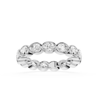 Oval Cut Lab Grown Diamond Bezel Eternity Wedding Band