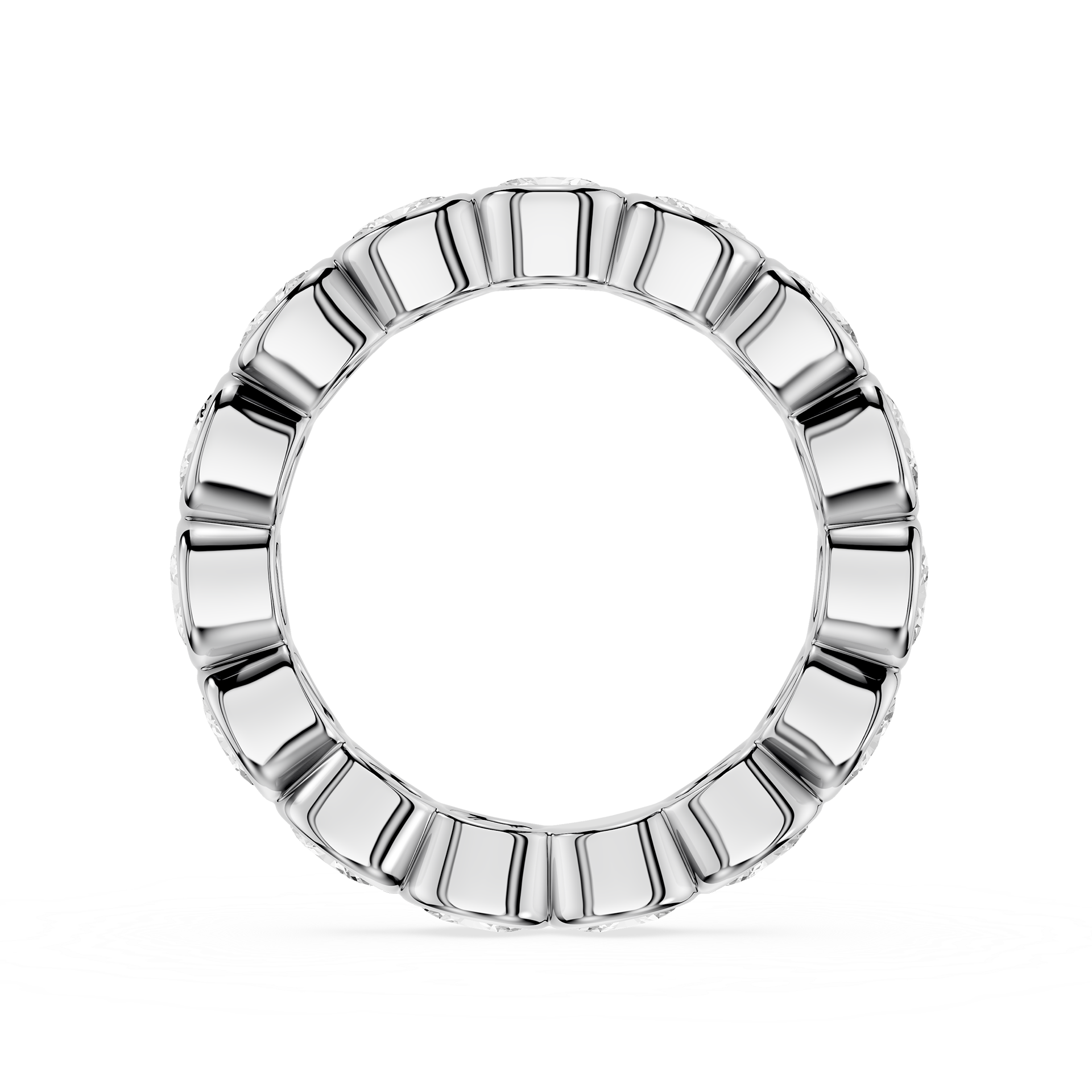 Oval Cut Lab Grown Diamond Bezel Eternity Wedding Band