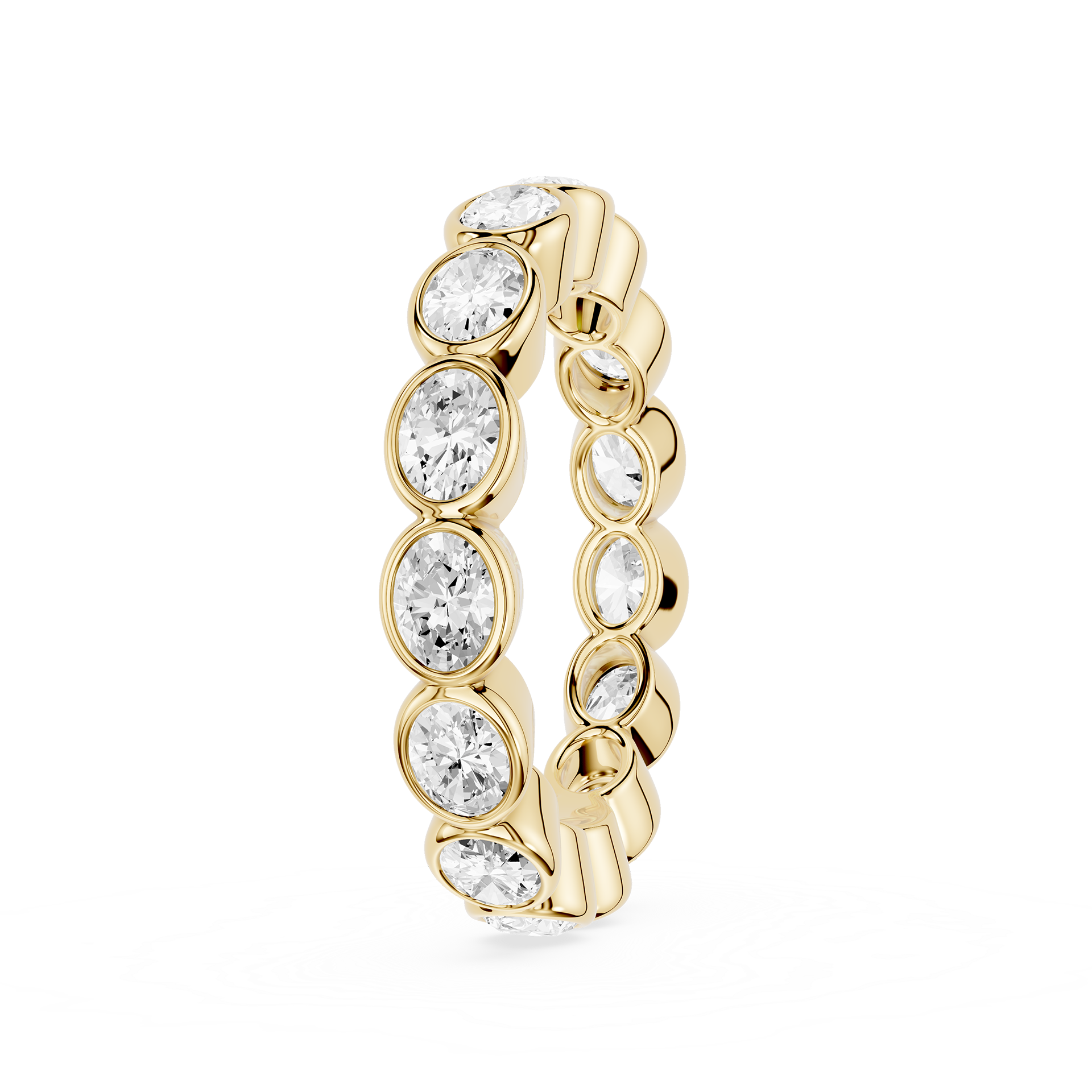 Oval Cut Lab Grown Diamond Bezel Eternity Wedding Band