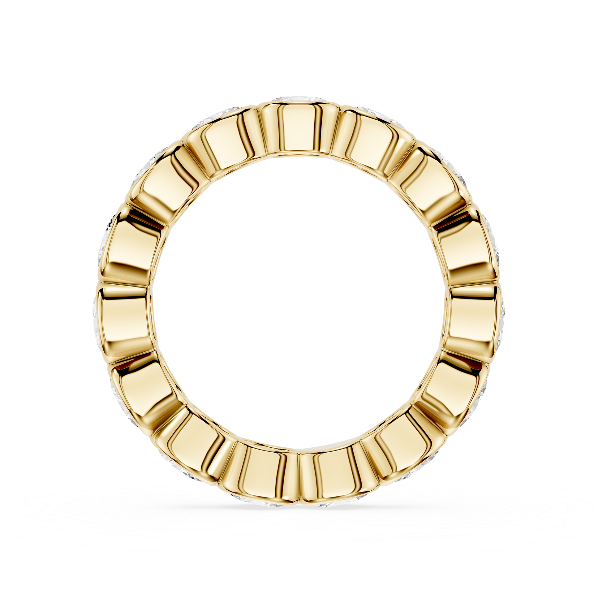 Oval Cut Lab Grown Diamond Bezel Eternity Wedding Band