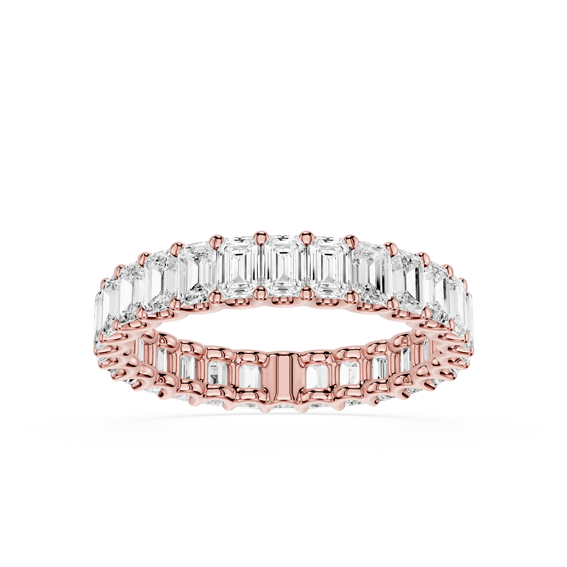 Emerald Cut Lab Grown Diamond Eternity Wedding Band