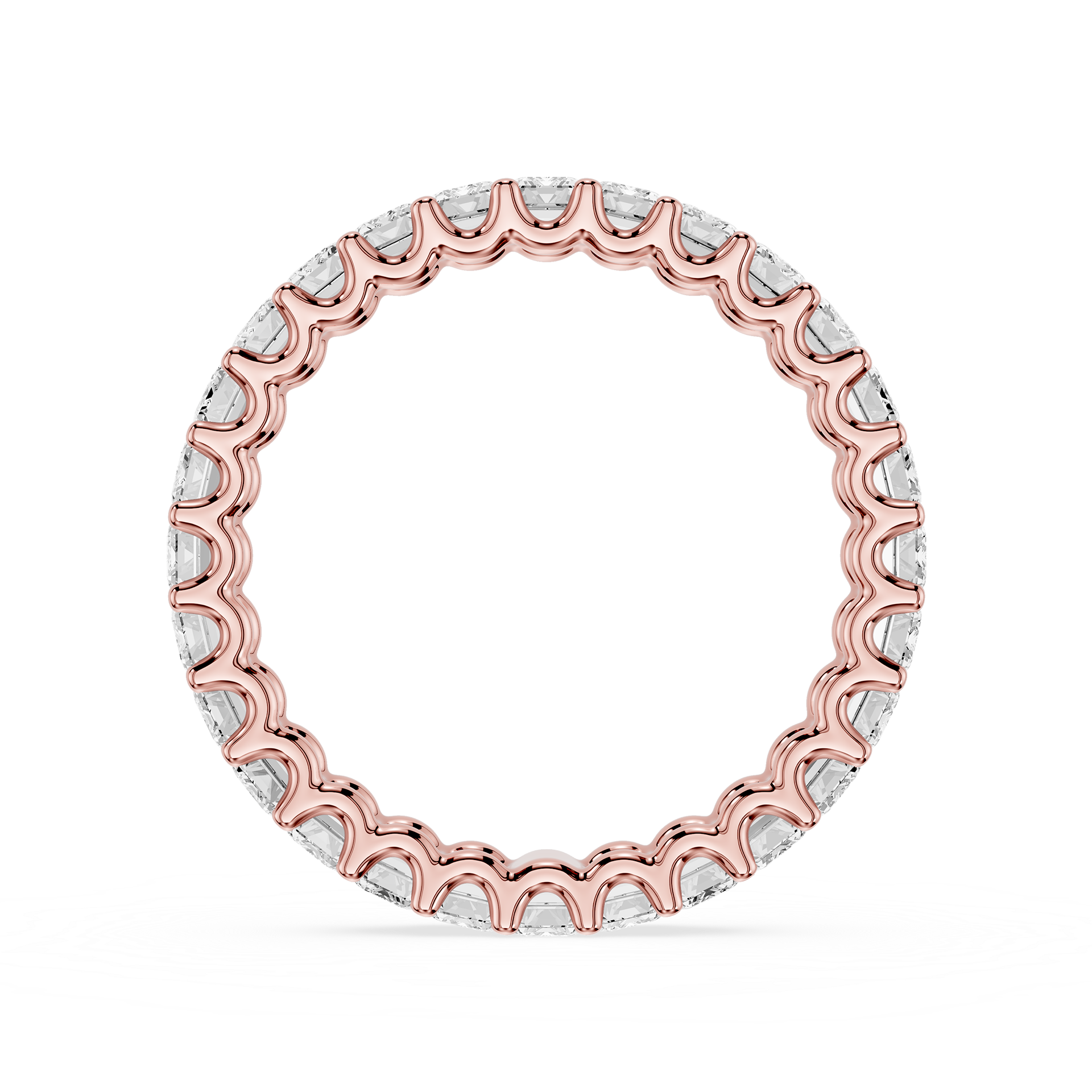 Emerald Cut Lab Grown Diamond Eternity Wedding Band