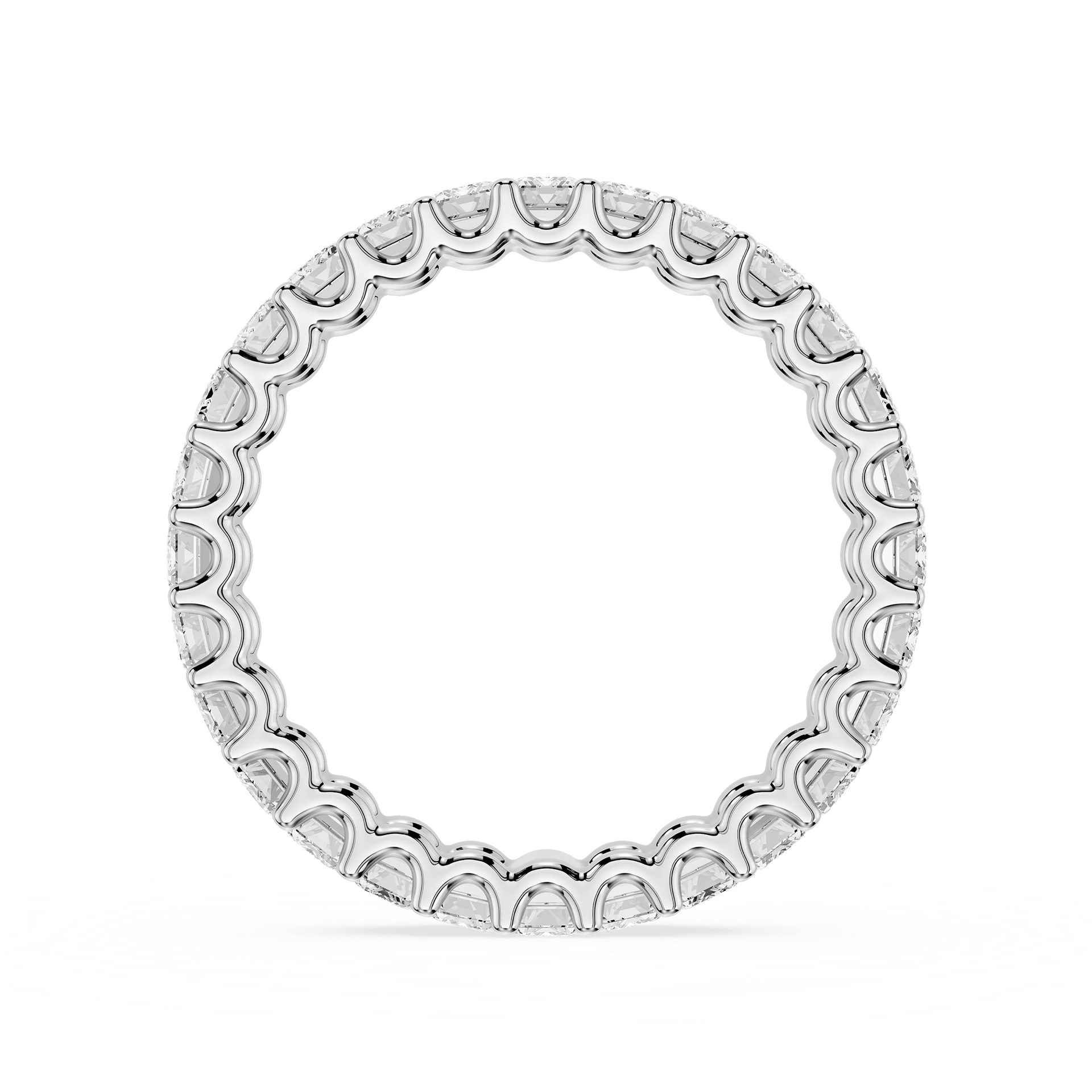 Emerald Cut Lab Grown Diamond Eternity Wedding Band