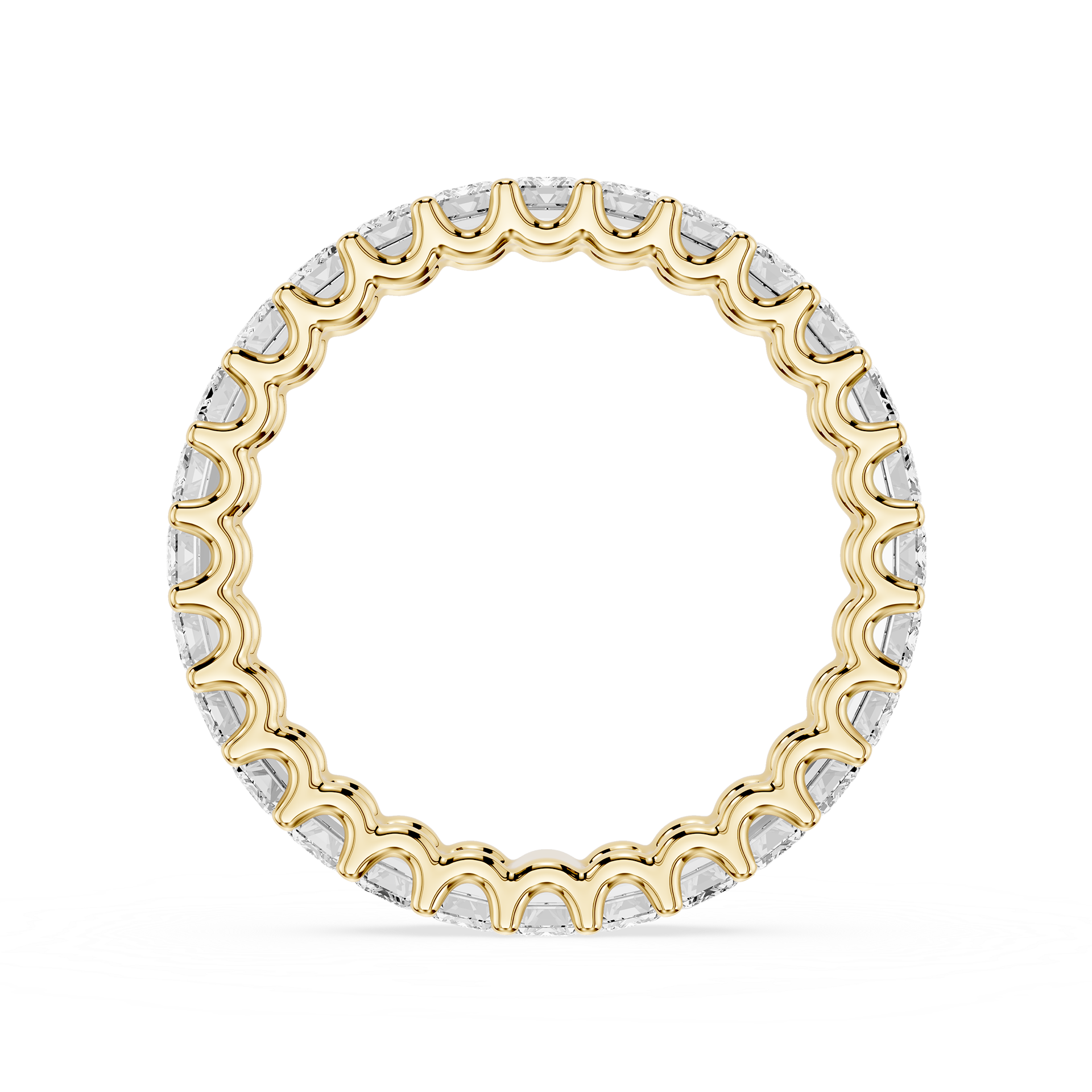 Emerald Cut Lab Grown Diamond Eternity Wedding Band