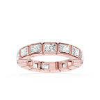 Radiant Cut Lab Grown Diamond Bezel Eternity Wedding Band
