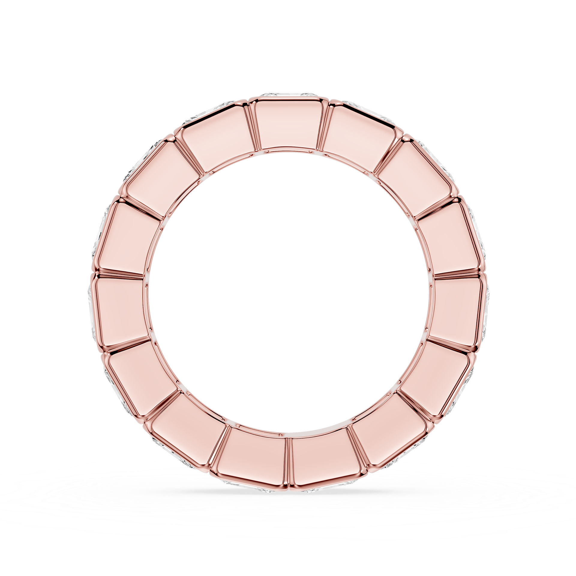 Radiant Cut Lab Grown Diamond Bezel Eternity Wedding Band