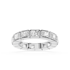 Radiant Cut Lab Grown Diamond Bezel Eternity Wedding Band