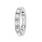 Radiant Cut Lab Grown Diamond Bezel Eternity Wedding Band