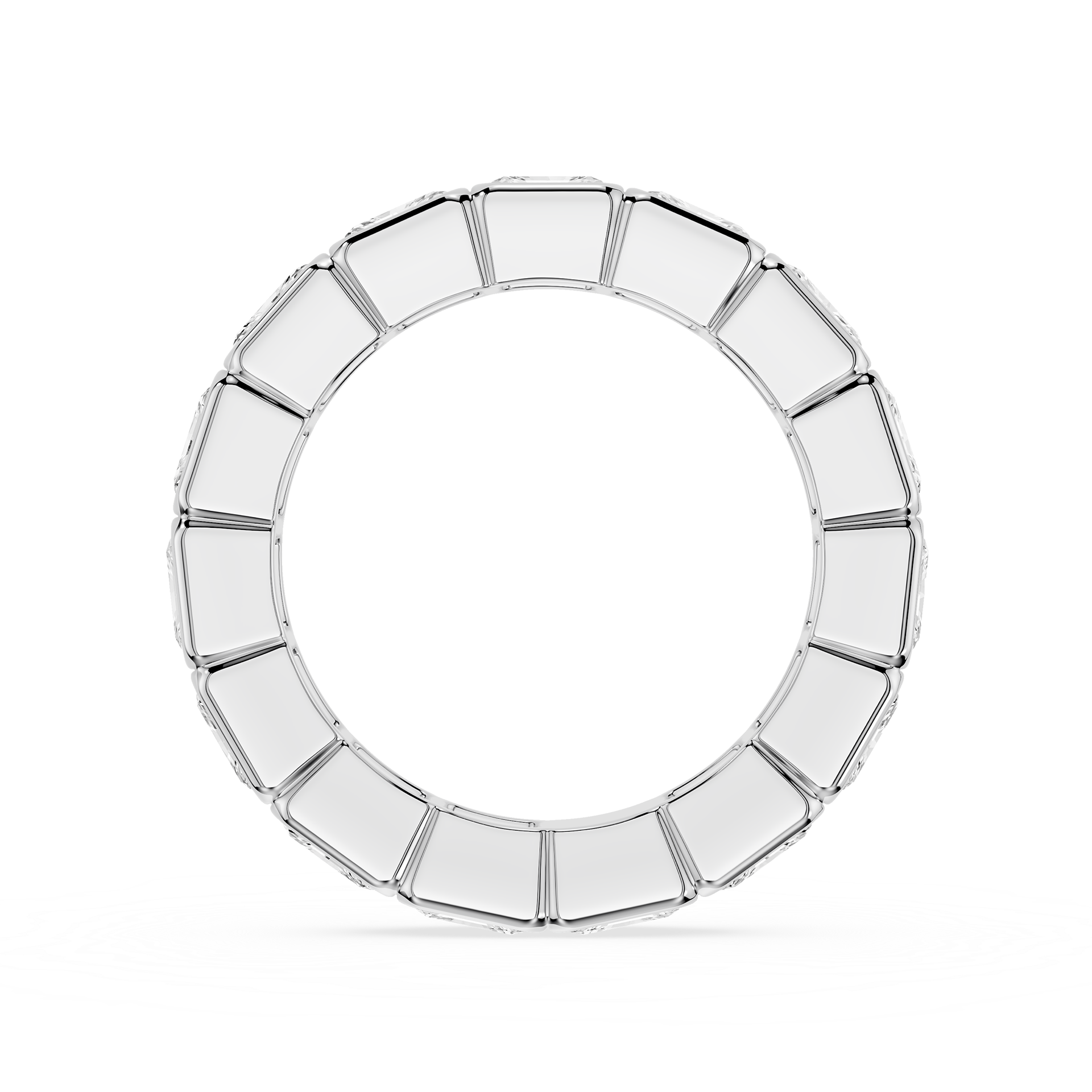 Radiant Cut Lab Grown Diamond Bezel Eternity Wedding Band