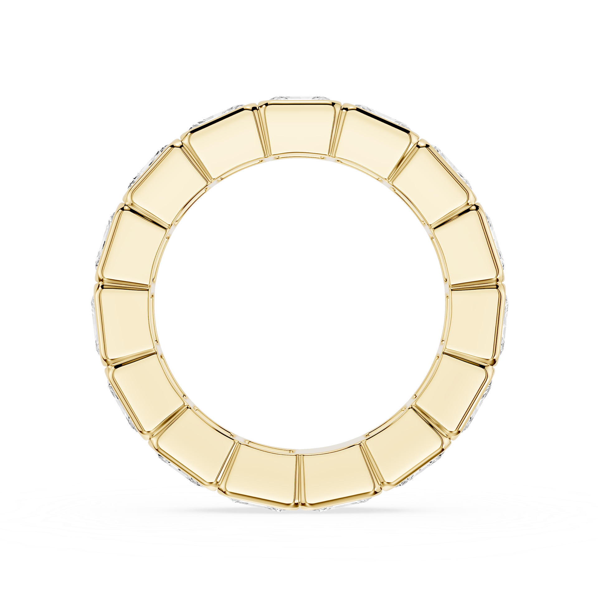Radiant Cut Lab Grown Diamond Bezel Eternity Wedding Band