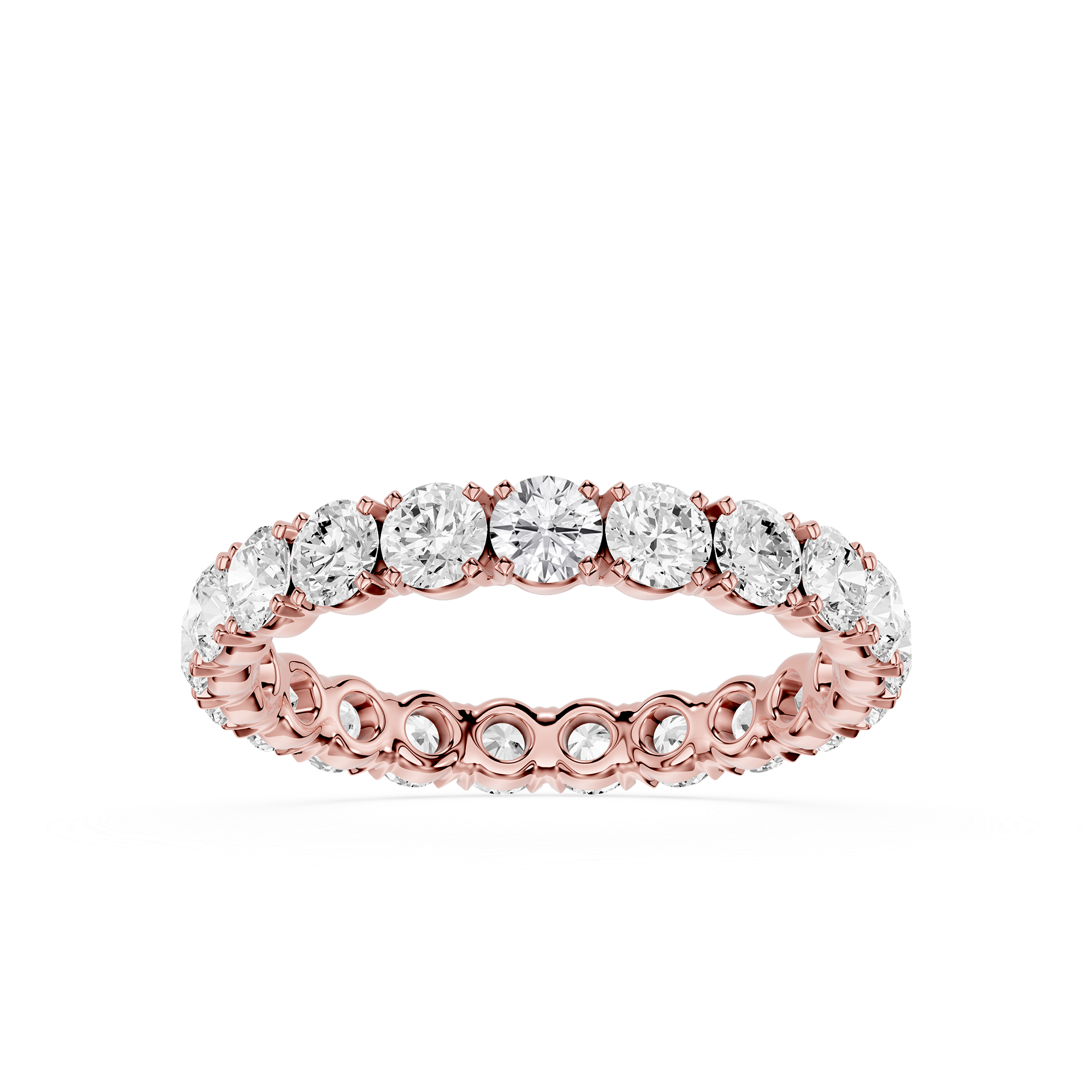 Round Cut Lab Grown Diamond Eternity Wedding Band