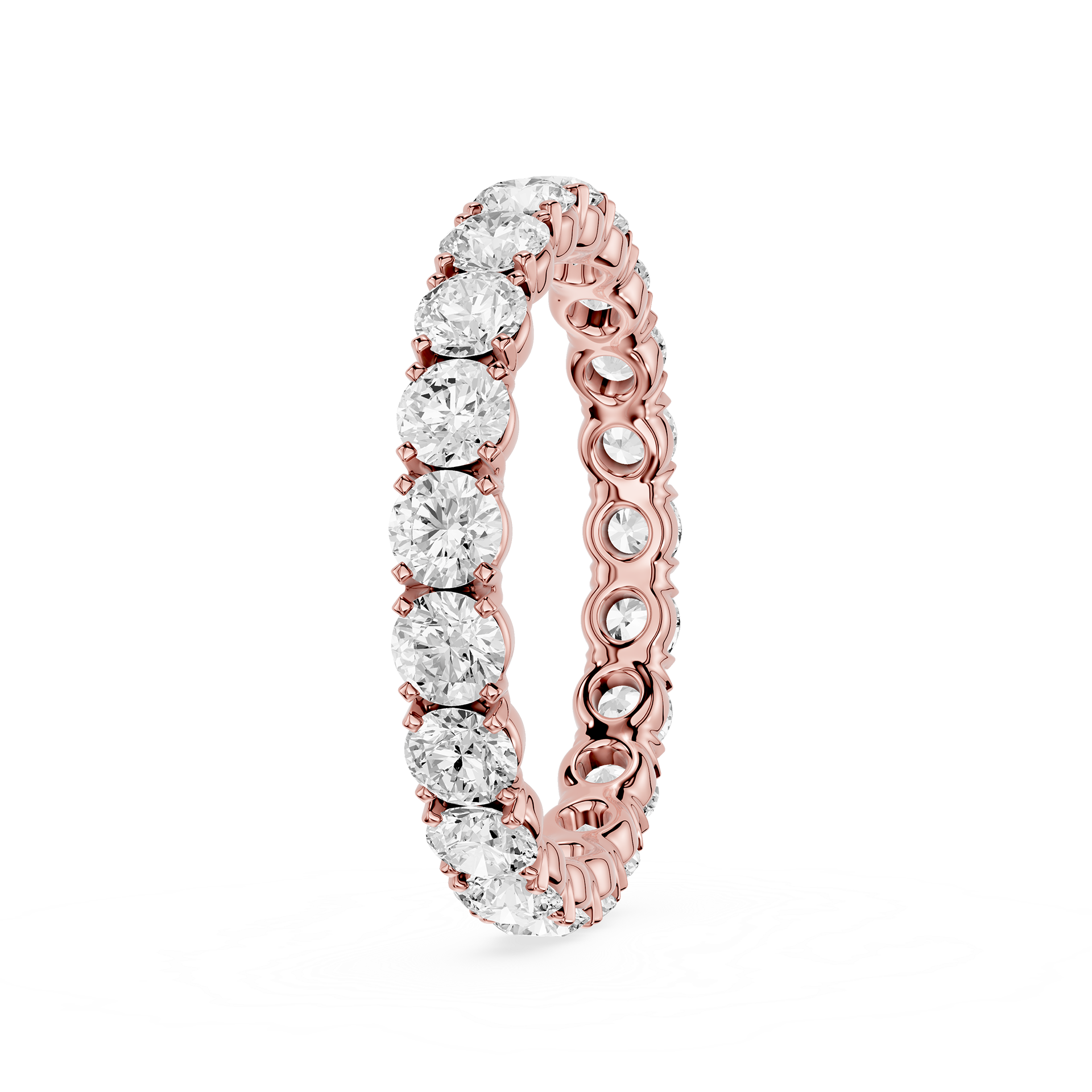 Round Cut Lab Grown Diamond Eternity Wedding Band