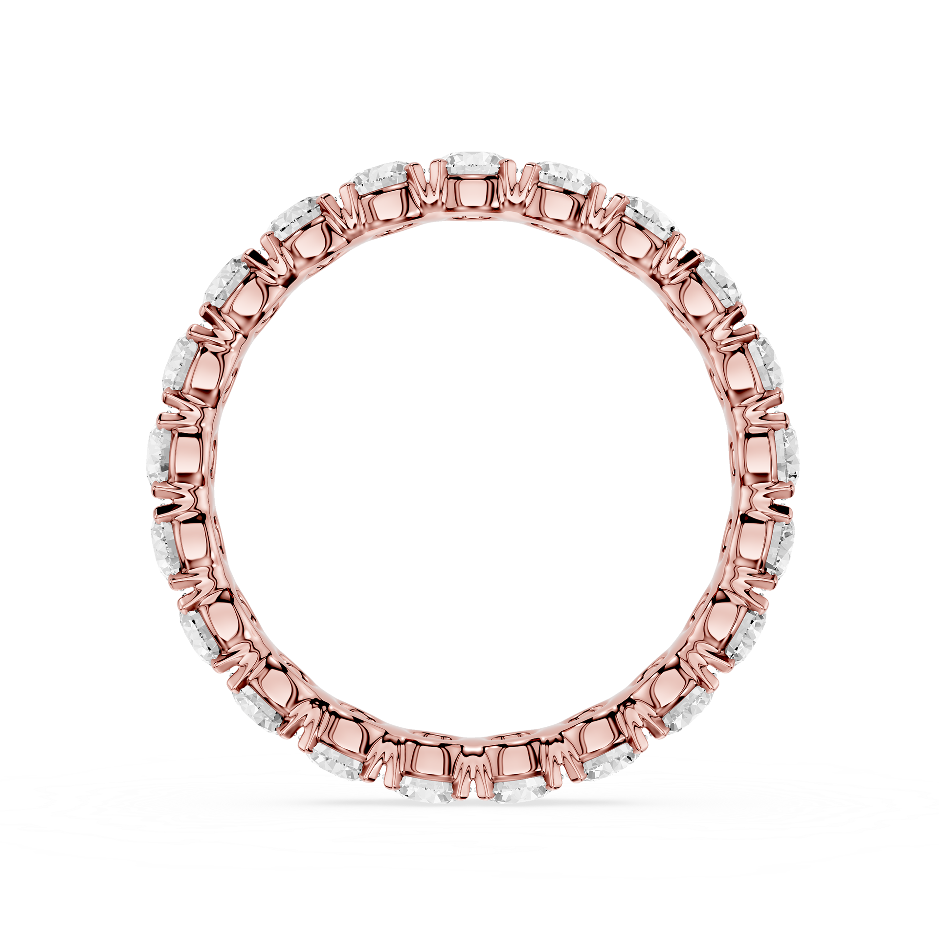 Round Cut Lab Grown Diamond Eternity Wedding Band