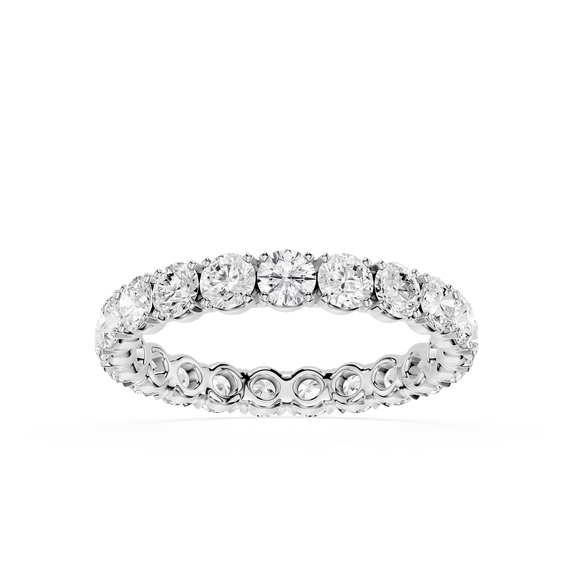 Round Cut Lab Grown Diamond Eternity Wedding Band