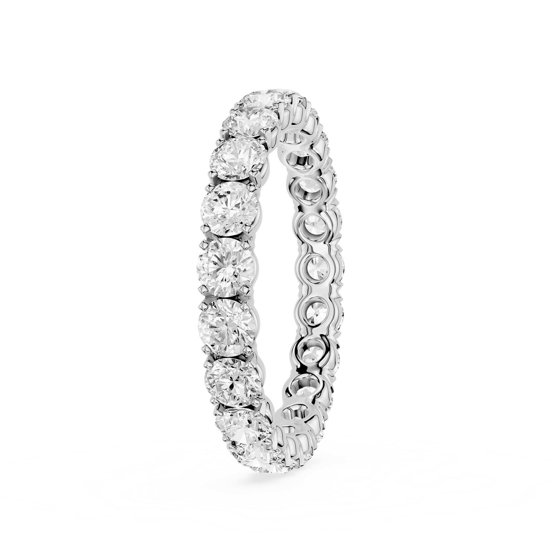 Round Cut Lab Grown Diamond Eternity Wedding Band
