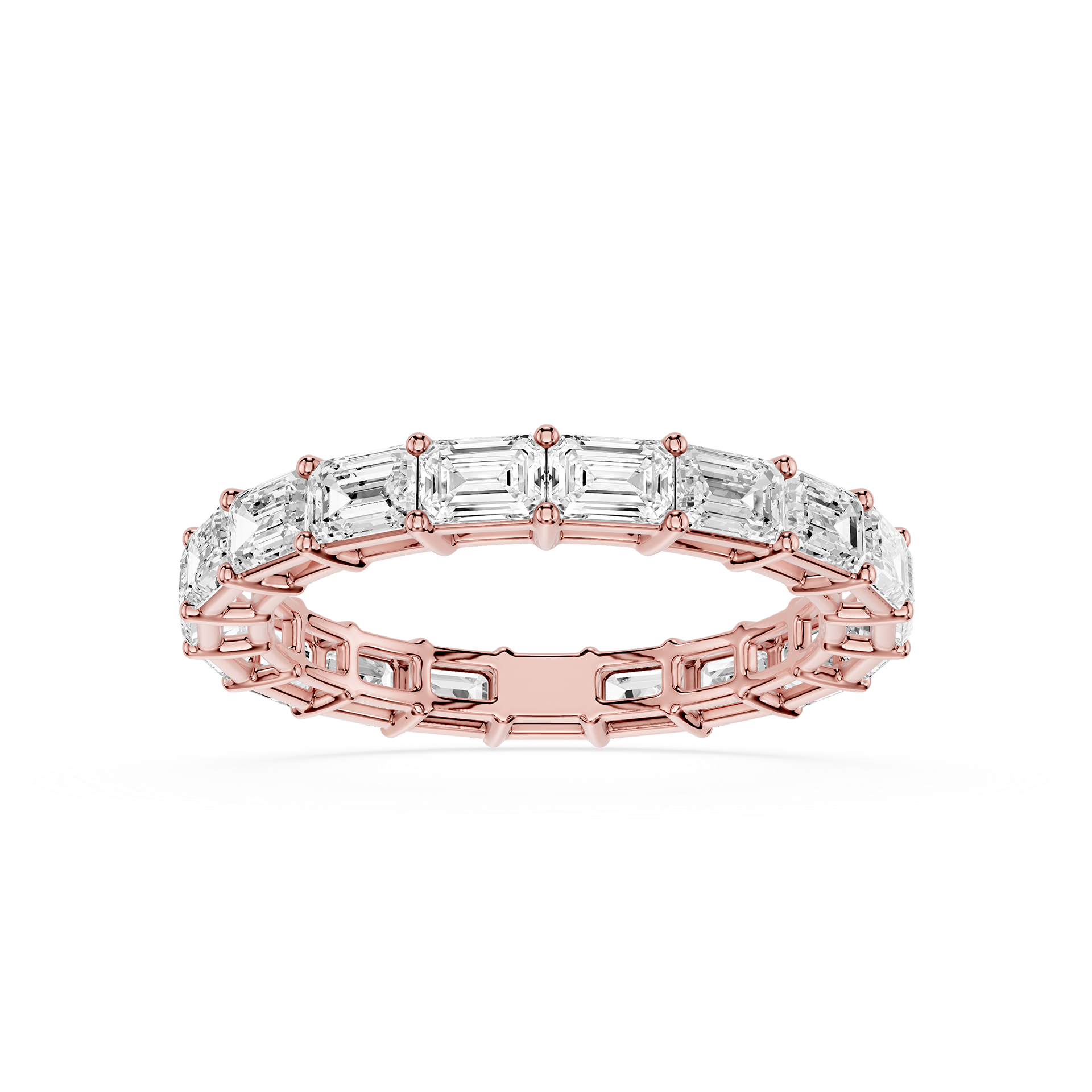 Emerald Cut Lab Grown Diamond Full Eternity Ring
