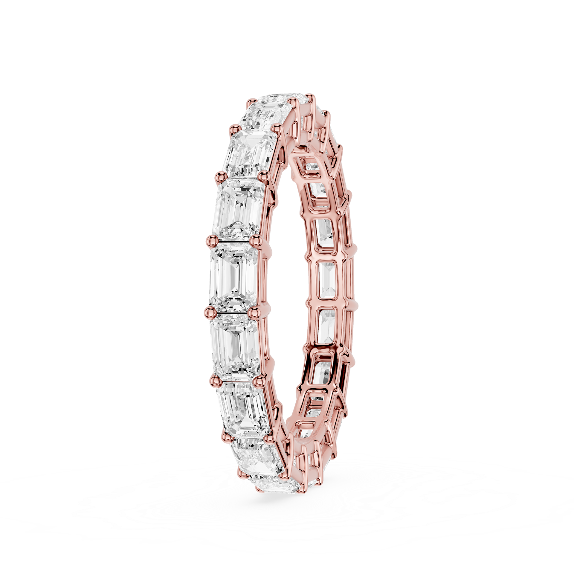 Emerald Cut Lab Grown Diamond Full Eternity Ring