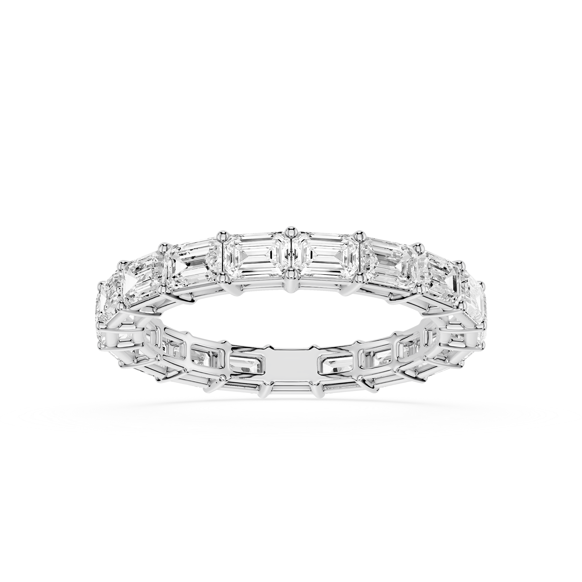 Emerald Cut Lab Grown Diamond Full Eternity Ring