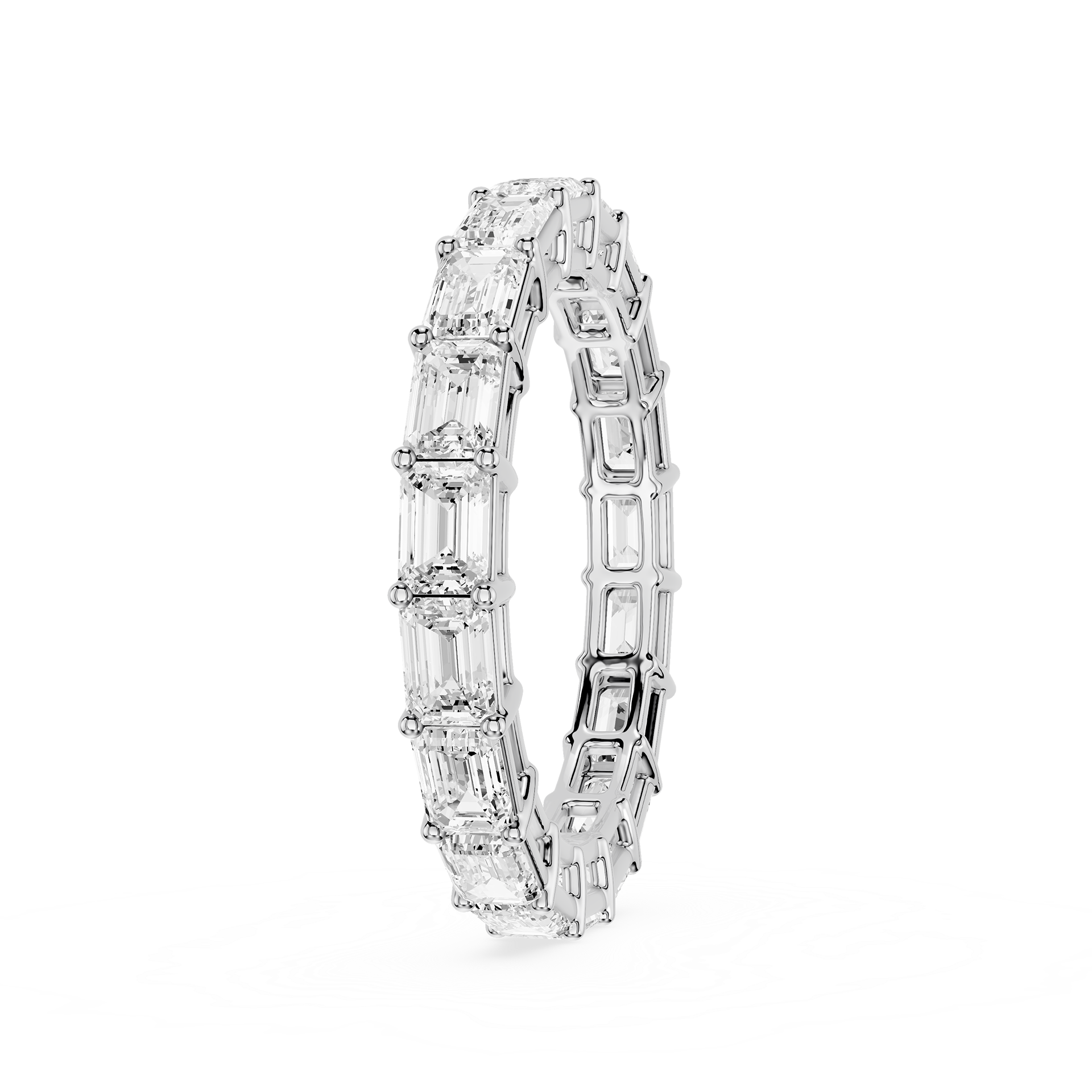 Emerald Cut Lab Grown Diamond Full Eternity Ring