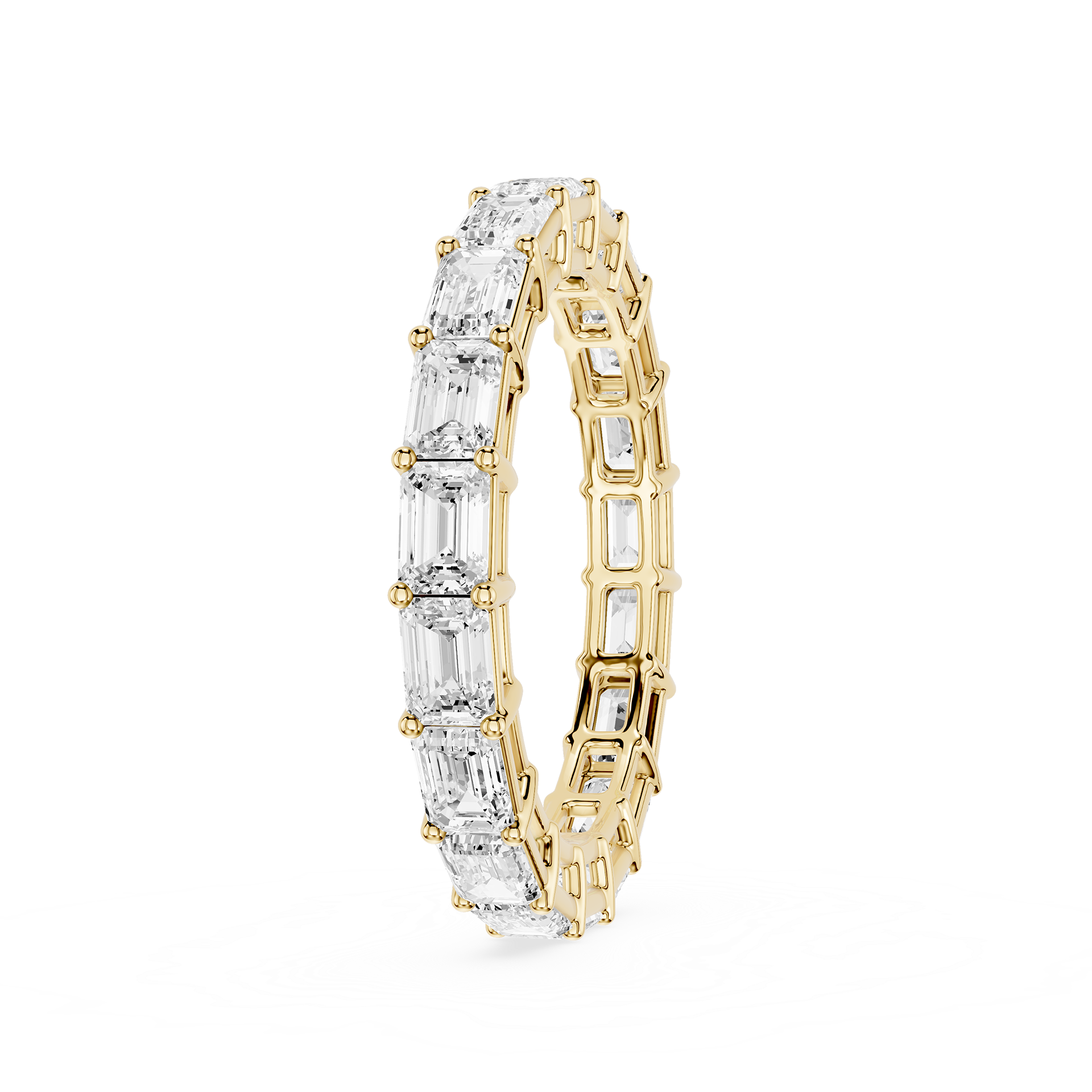 Emerald Cut Lab Grown Diamond Full Eternity Ring